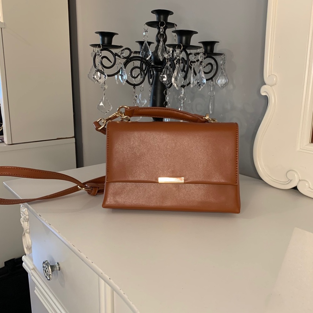 Forever 21 Brown Leather Small Purse with Straps
